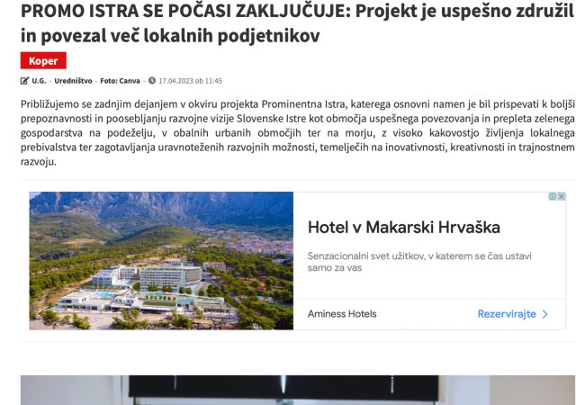 PROMO ISTRA SE POČASI ZAKLJUČUJE: Projekt je uspe&scaron;no združil in povezal več lokalnih podjetnikov